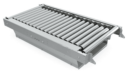 Check-weight unit with driven roller conveyor