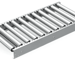 Roller conveyors with steel rollers