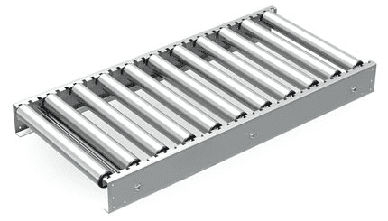 Roller conveyors with steel rollers